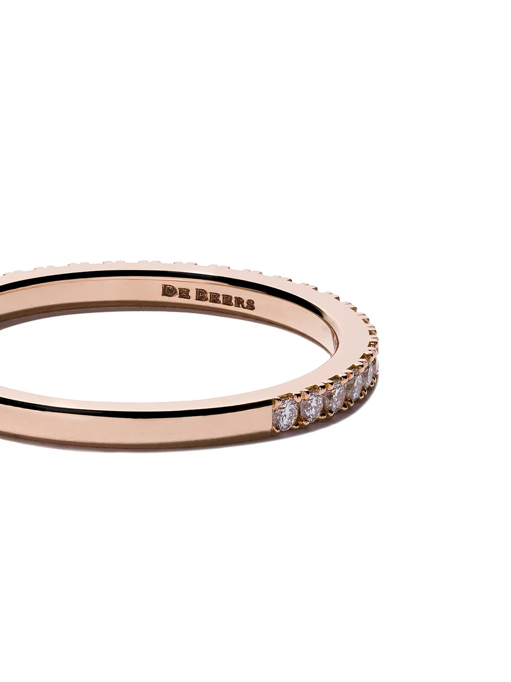 Shop De Beers 18kt Rose Gold Db Classic Half Pavé Diamond Band