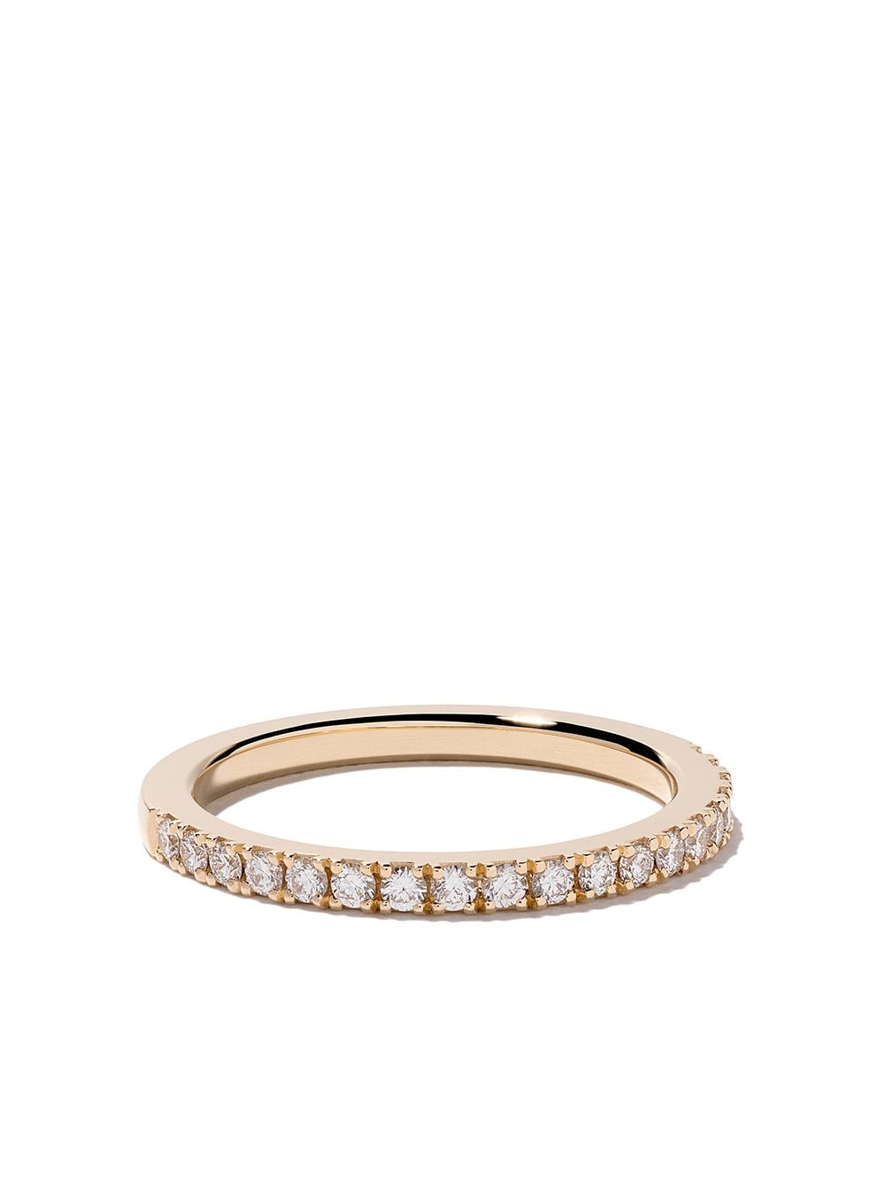 Image 1 of De Beers Jewellers 18kt yellow gold DB Classic half pavé diamond band