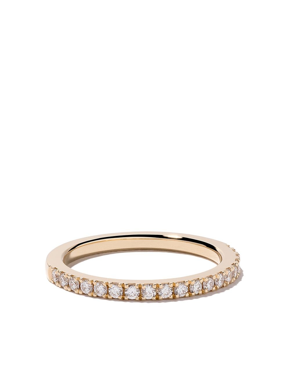 De Beers Jewellers 18kt Yellow Gold DB Classic Half Pavé Diamond Band ...