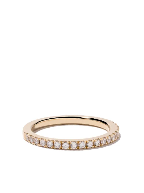 De Beers Jewellers 18kt yellow gold DB Classic half pavé diamond band