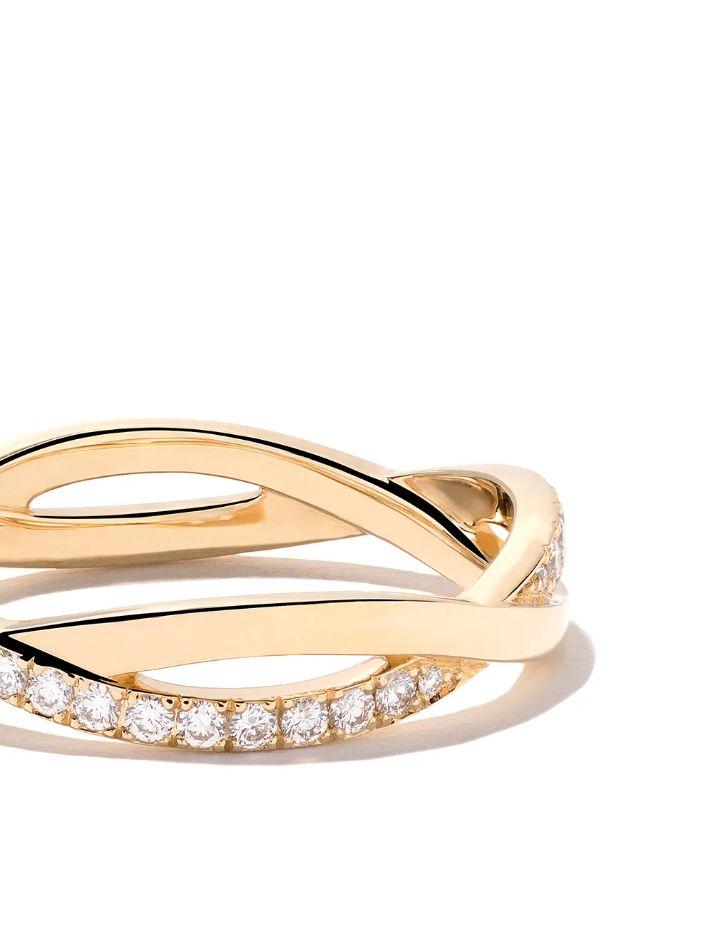 фото De beers jewellers 18kt yellow gold infinity half pave diamond band