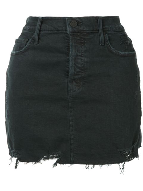 MOTHER Vagabond frayed denim skirt,924154412914970