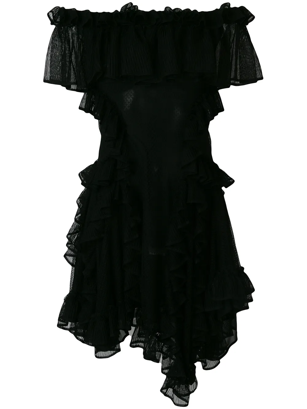 Alexander McQueen Schulterfreies Seidenkleid - Schwarz