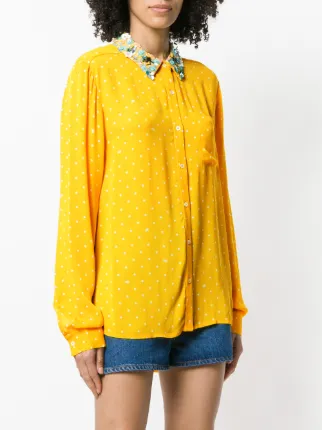 embellished collar polka dot shirt展示图