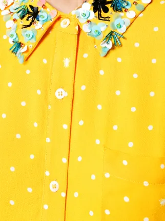 embellished collar polka dot shirt展示图