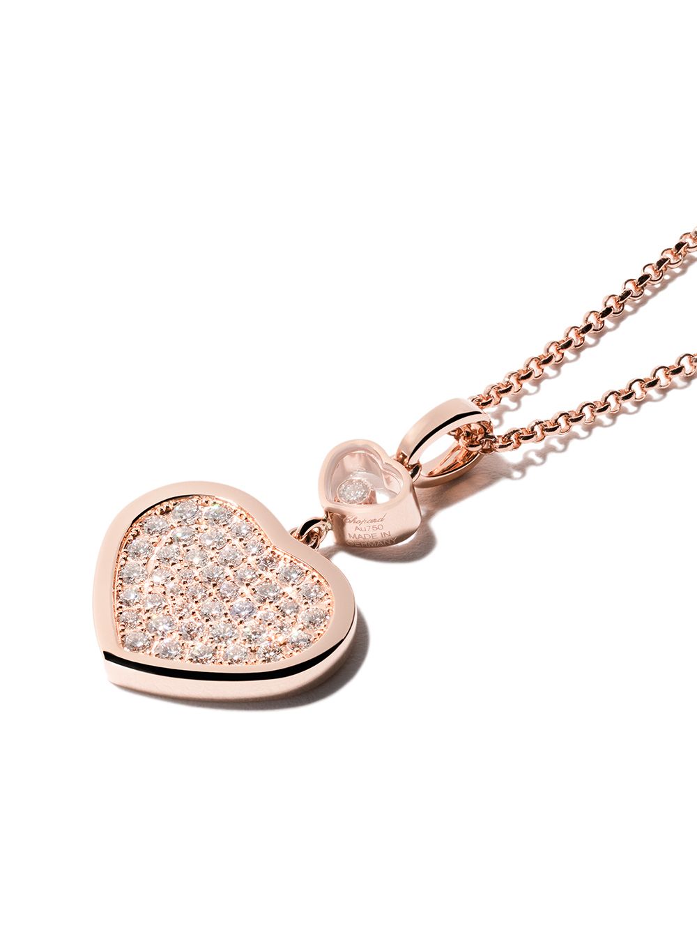 фото Chopard 18kt rose gold happy hearts diamond pendant necklace