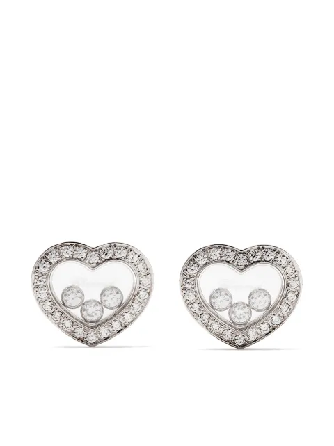 Chopard 18kt white gold Happy Diamonds Icons ear pins