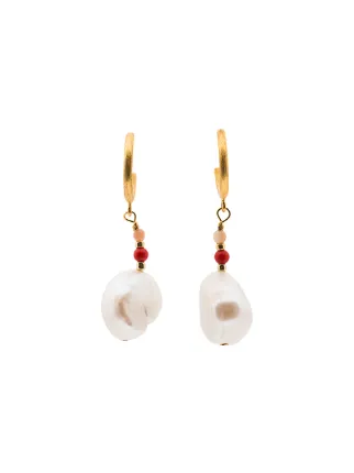 Anni Lu Baroque Pearl Earrings With Pink C Farfetch Anni Lu Baroque Pearl Earrings With Pink C