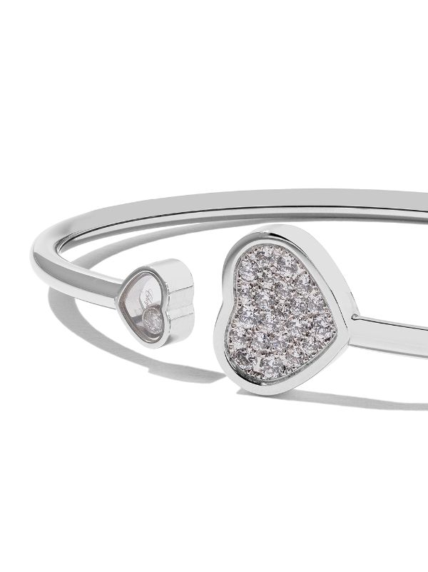 Chopard 18kt White Gold Happy Hearts Diamond Bangle Farfetch