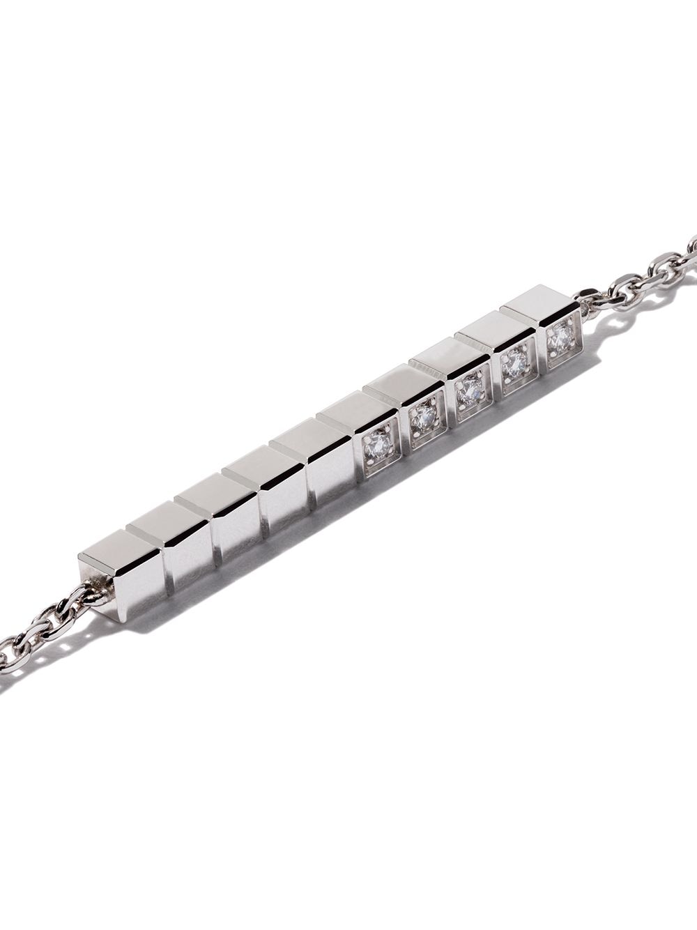 Shop Chopard 18kt White Gold Ice Cube Pure Diamond Bracelet In Fairmined White Gold