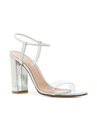 transparent strap chunky heel sandals展示图