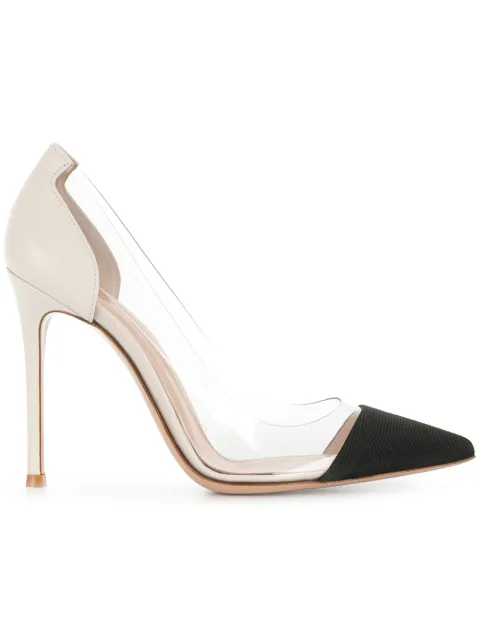 Gianvito Rossi Leather Bi-color Plexi Pumps