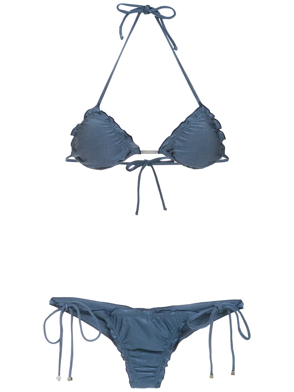 Lygia & Nanny Zaira triangle top bikini set | Blue | Image 1