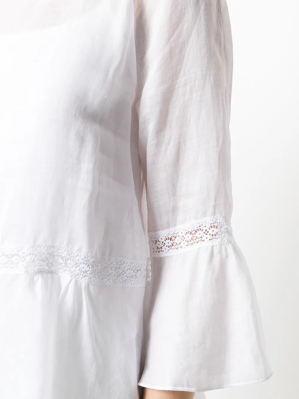 Max Mara broderie anglaise trim blouse Wit