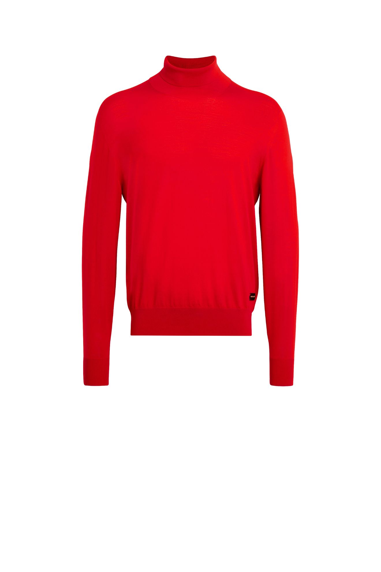 red roll neck sweater