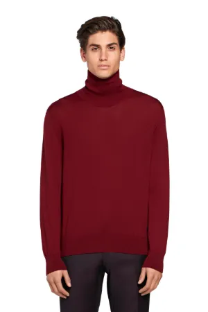 Burgundy turtleneck sweater | Roberto 