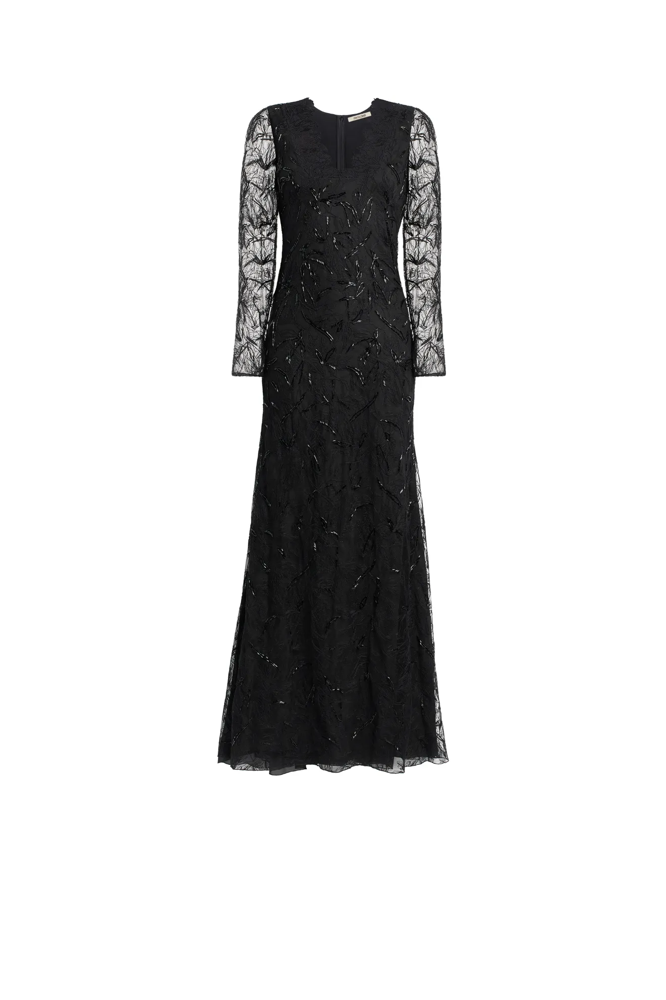 Black layered lace gown | Roberto 