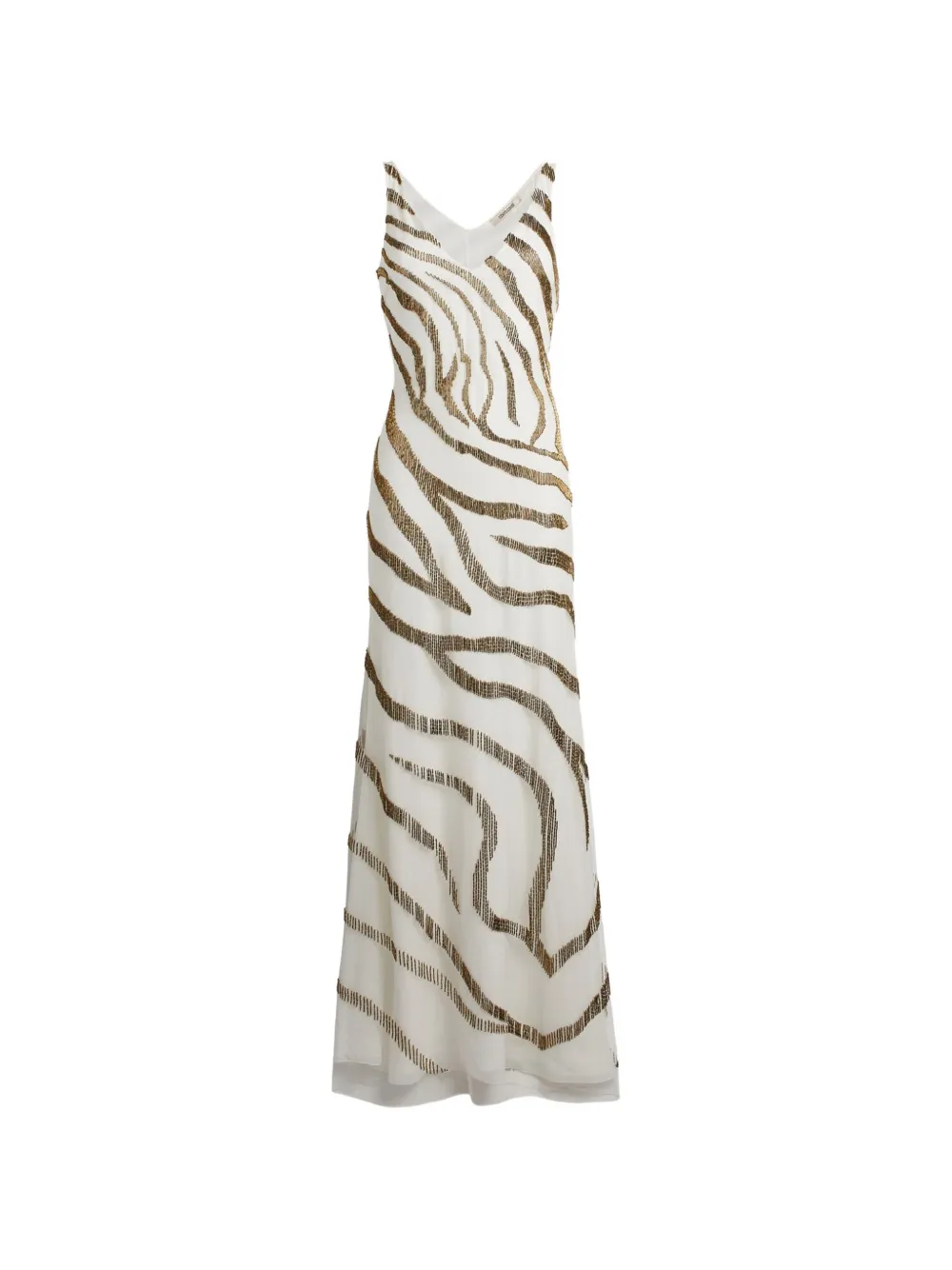 Roberto Cavalli Zebra bead embroidered gown - Neutrals