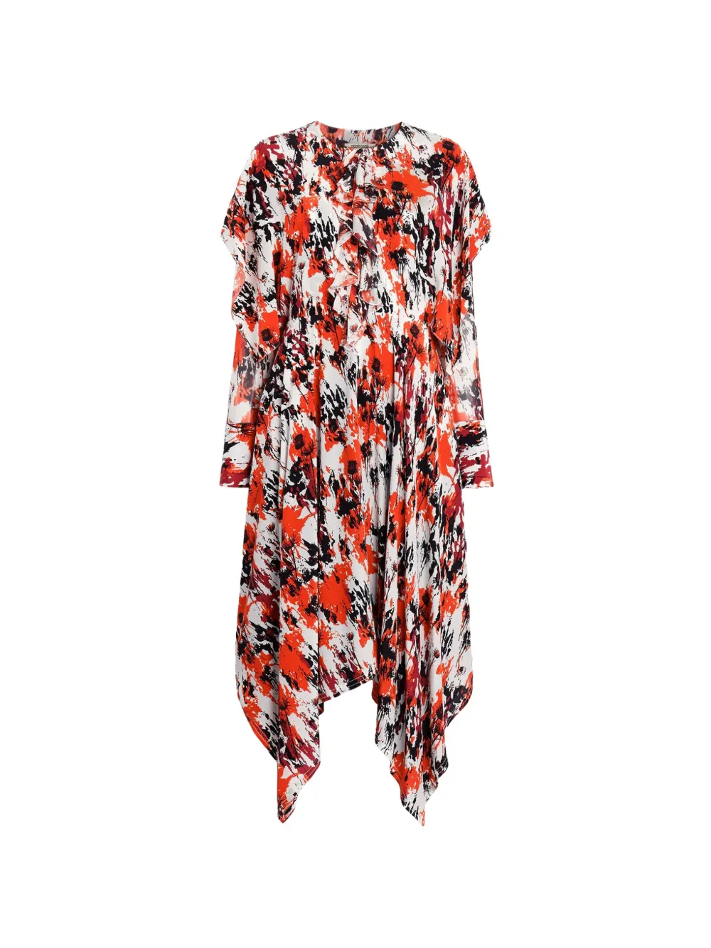 Roberto Cavalli Abito con stampa Abstract Thistle - Bianco
