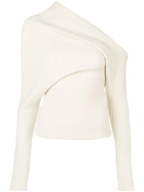 Roberto Cavalli Ercu draped rib knit sweater
