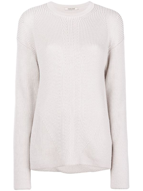 White rib knit on sale sweater