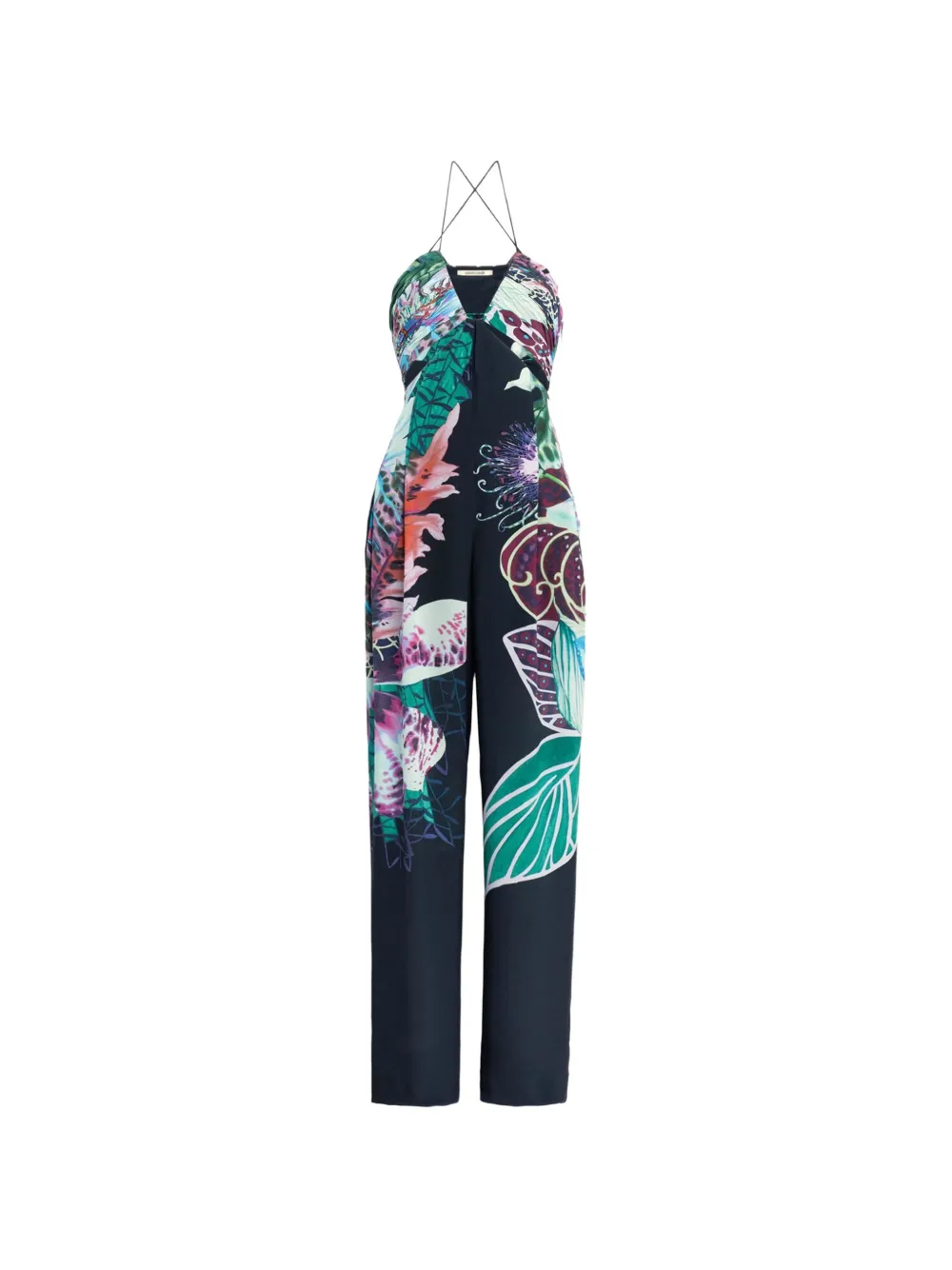 Roberto Cavalli Tuta con stampa 'Exotic Flora' - Blu