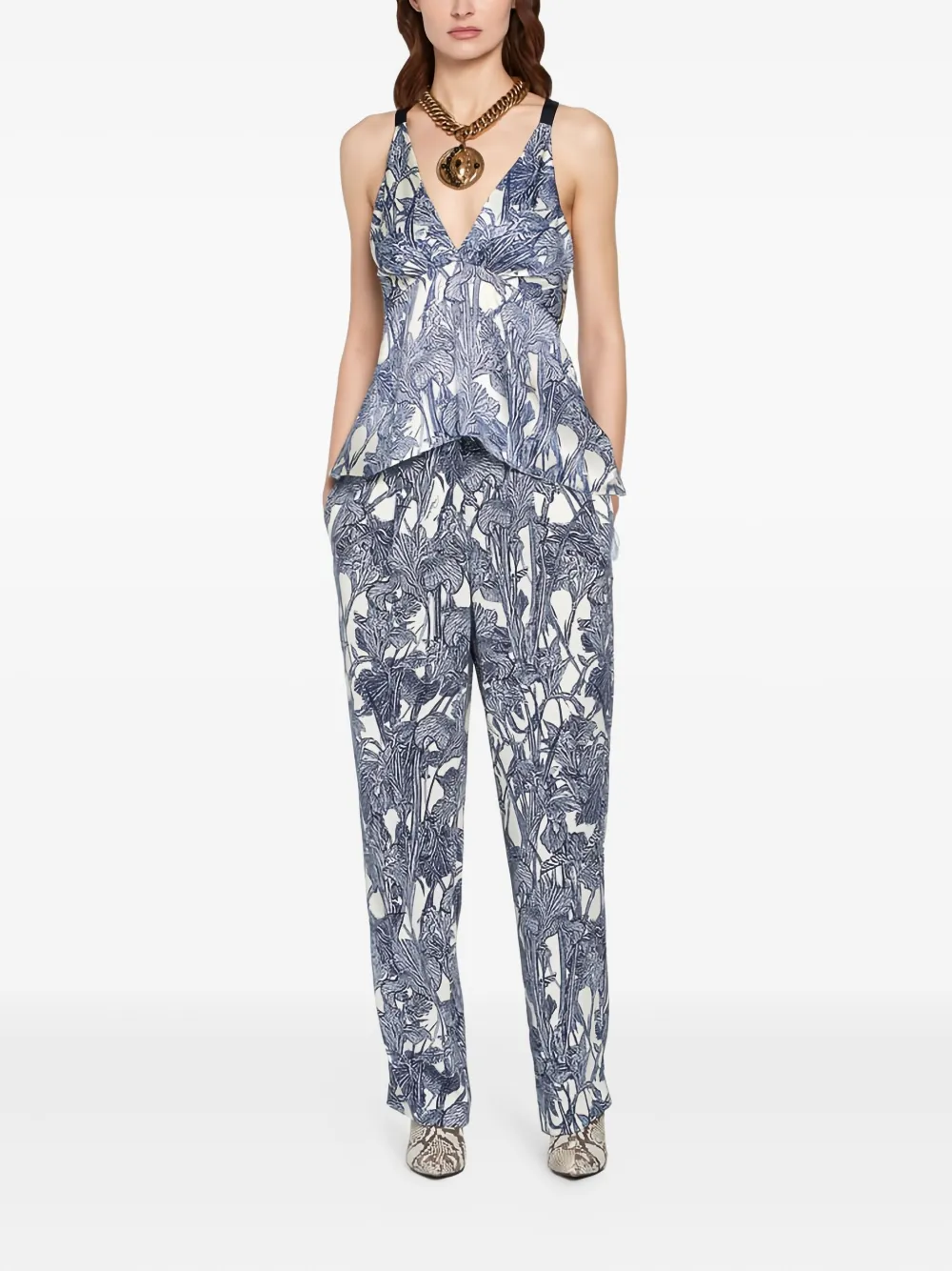 Roberto Cavalli Geruite broek - Blauw