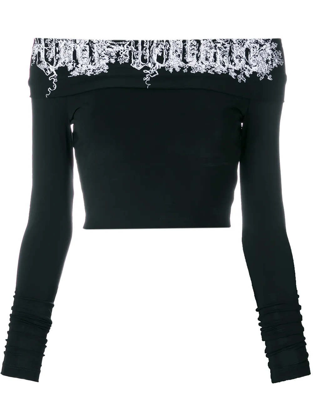 Off-White front logo strapless blouse - Nero