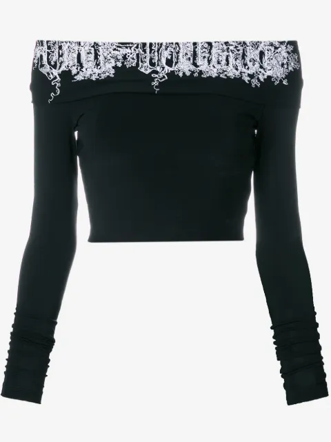 Off-White top imprimé à épaules dénudées
