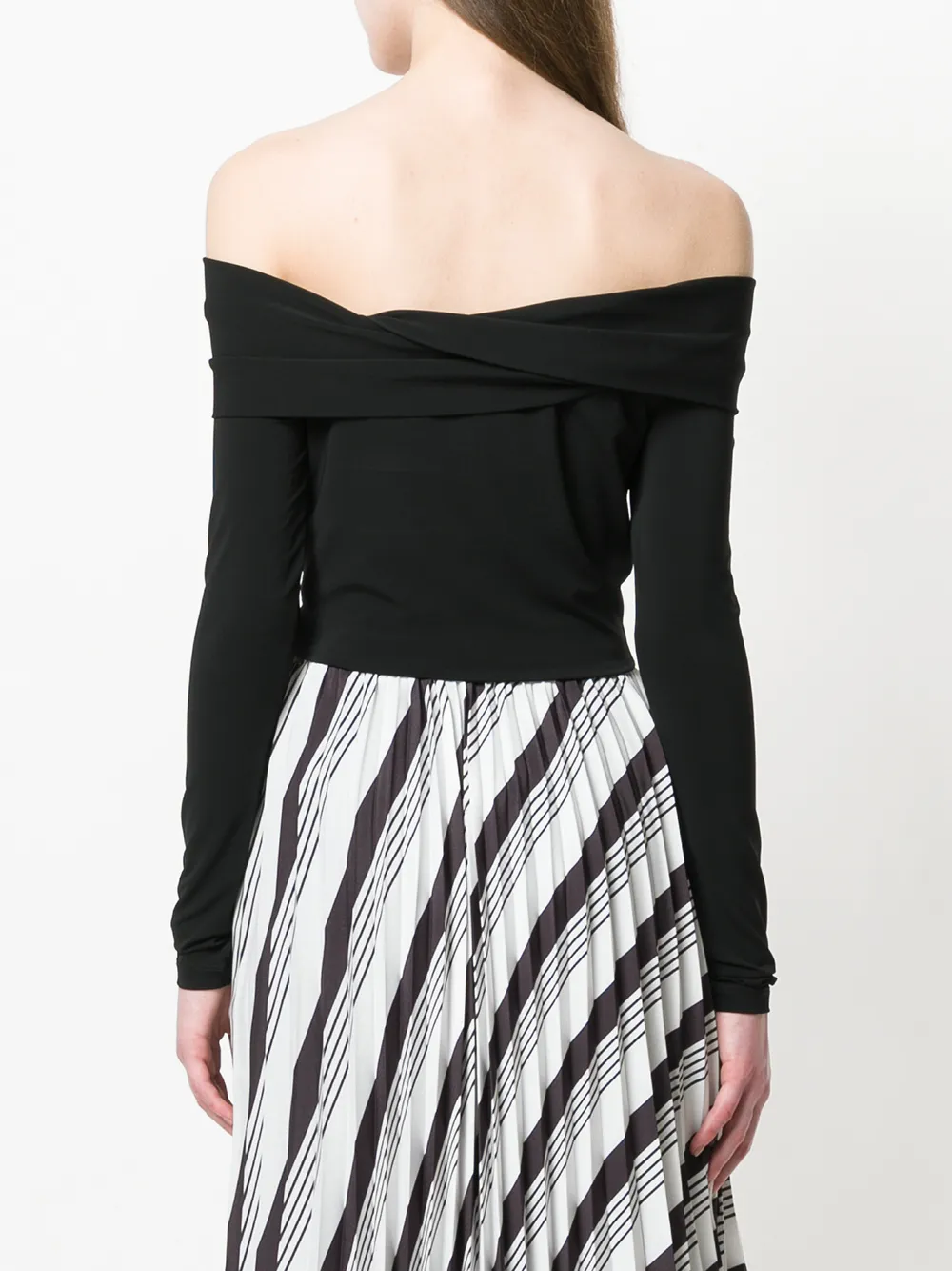 Off-White voorkant met logo strapless blouse Zwart