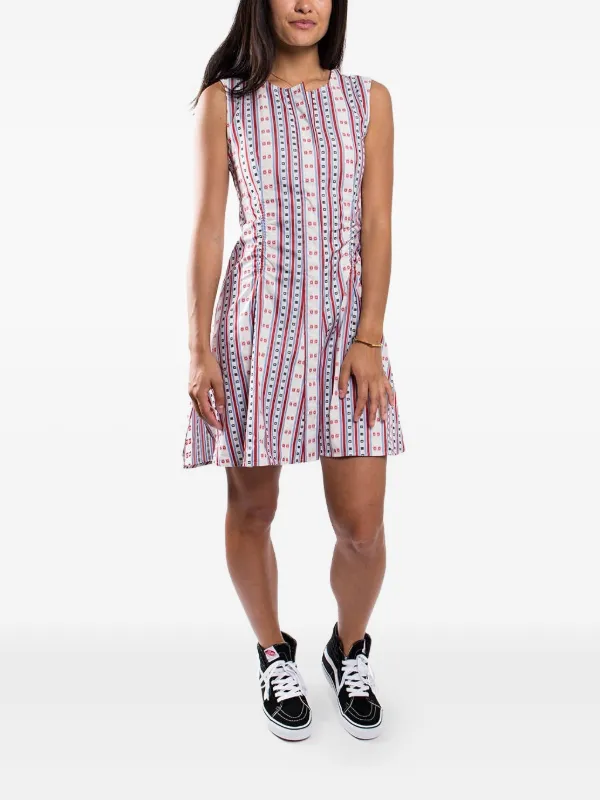 Carven Striped Sleeveless Flared Dress in Multicolour