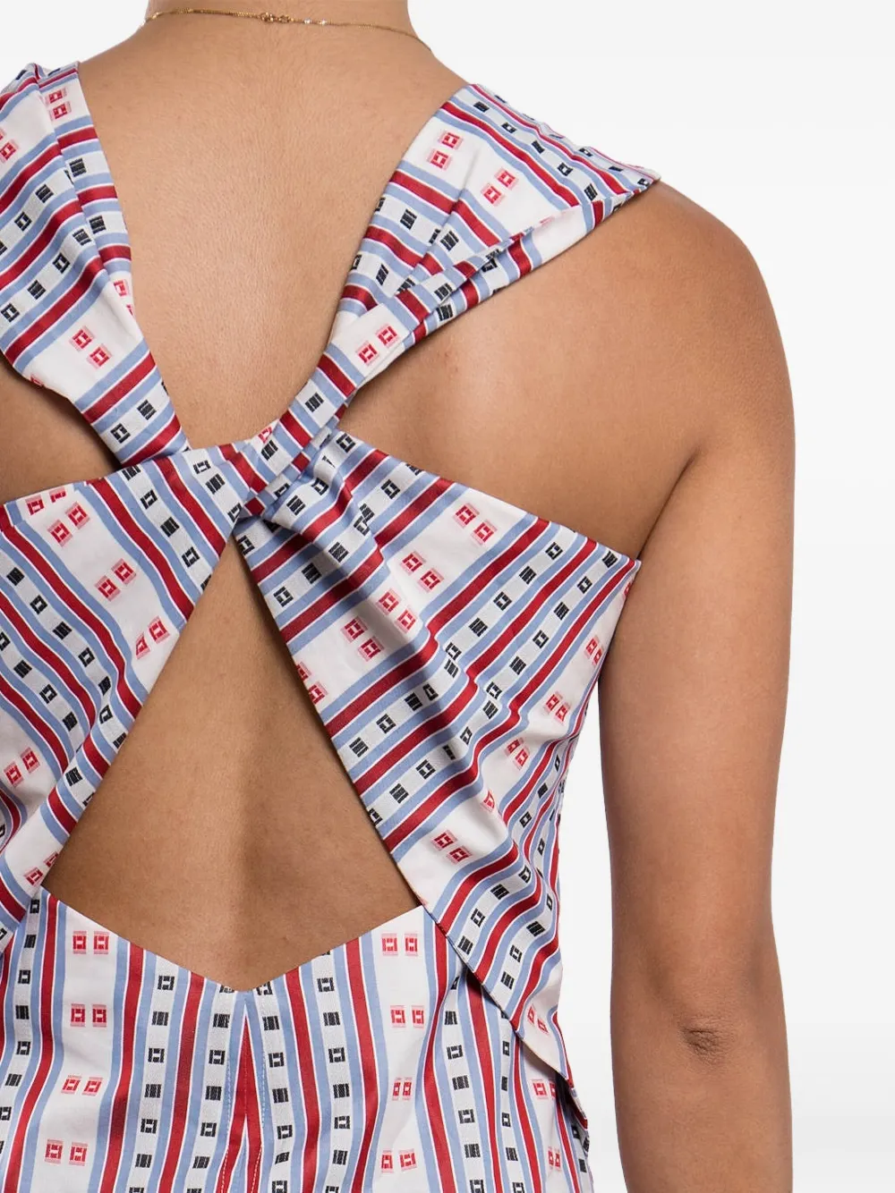 Carven gestreepte mouwloze wijde jurk Veelkleurig