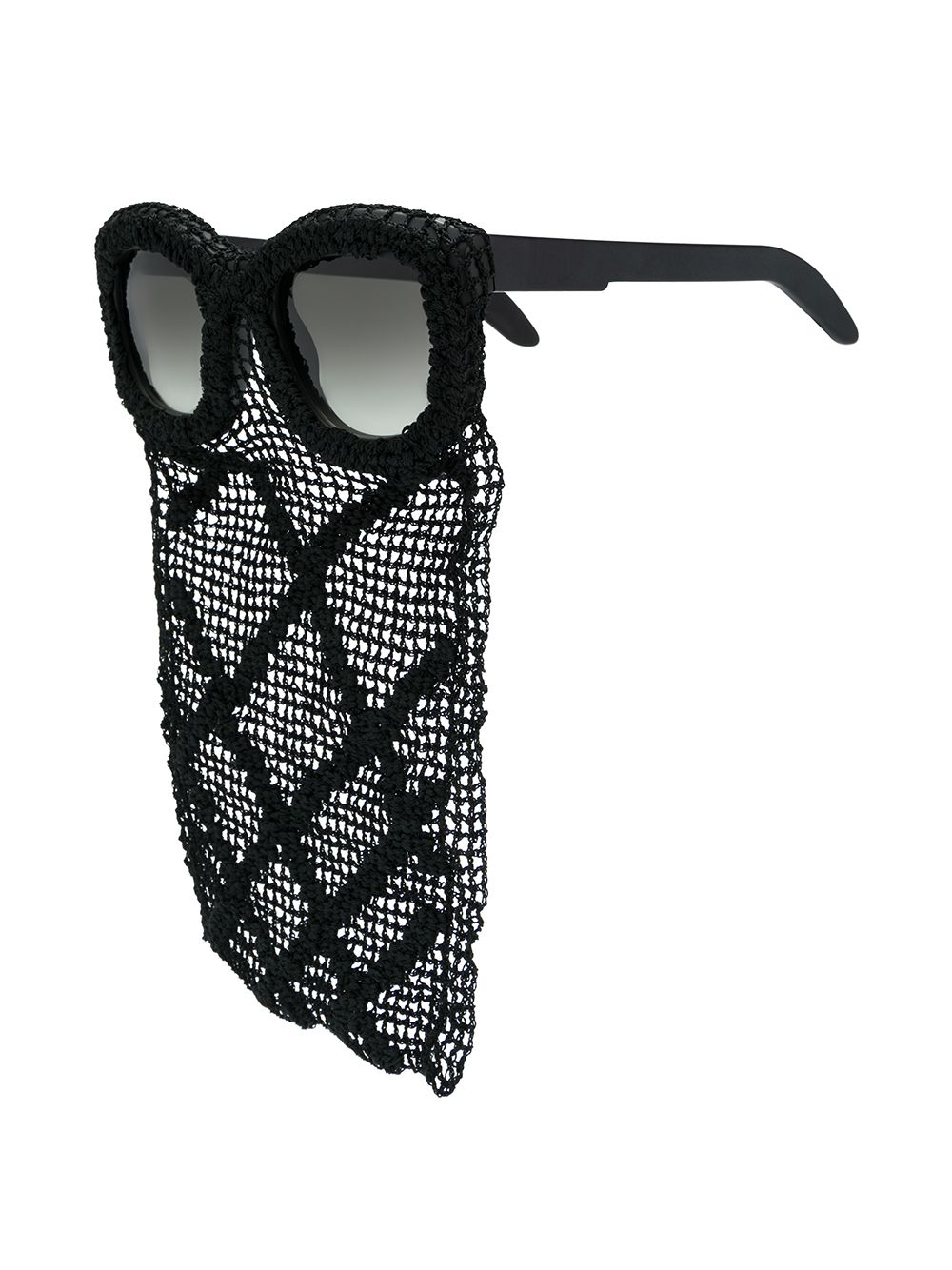 фото Kuboraum солнцезащитные очки в квадратной оправе с сетчатой драпировкой