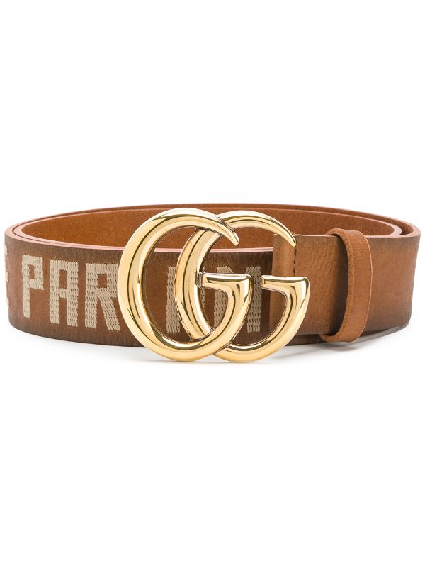Gucci embroidered Double G buckle belt 