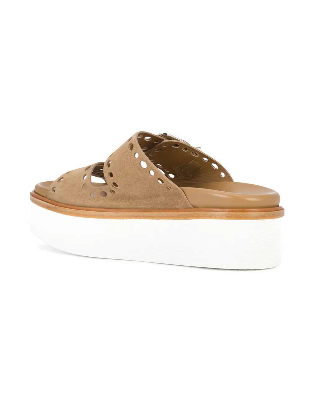 Tod's sandalen met gesp met gaten en gesp Bruin