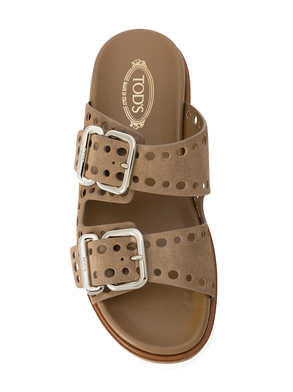 Tod's sandalen met gesp met gaten en gesp Bruin