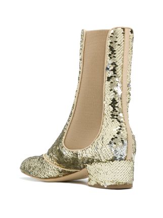 sequin embellished boots展示图