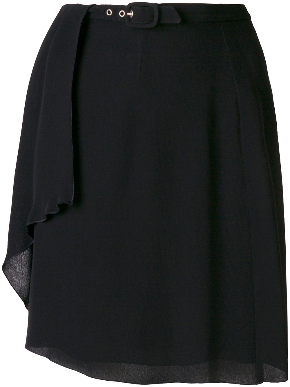 

Giorgio Armani Pre-Owned creased belted short skirt - Negro