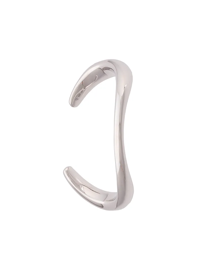 Charlotte Chesnais Wavy Bangle Bracelet - Metallic In Metallic