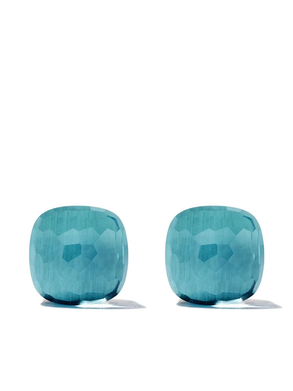 Pomellato 18kt white & rose gold Nudo light blue topaz stud earrings