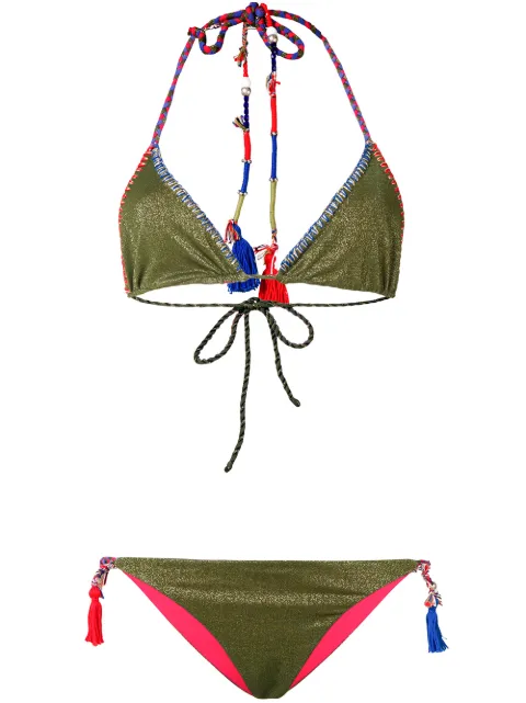 Anjuna Denise Contrast Trim Bikini In Green