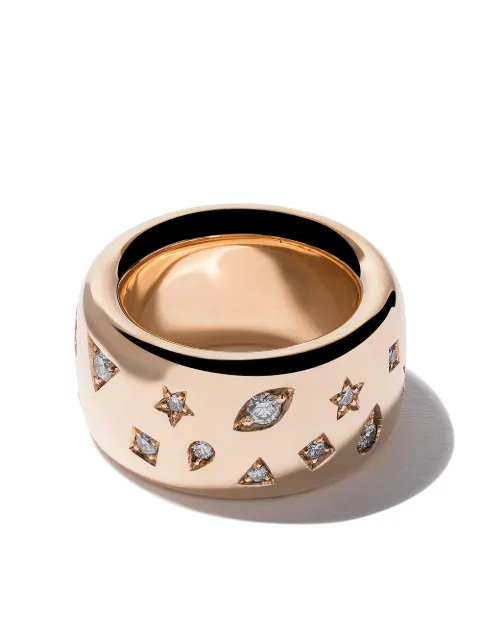 Pomellato 18kt rose gold Iconica wide band diamond ring