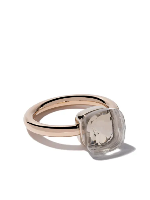 Pomellato 18kt rose & white gold Nudo white topaz ring