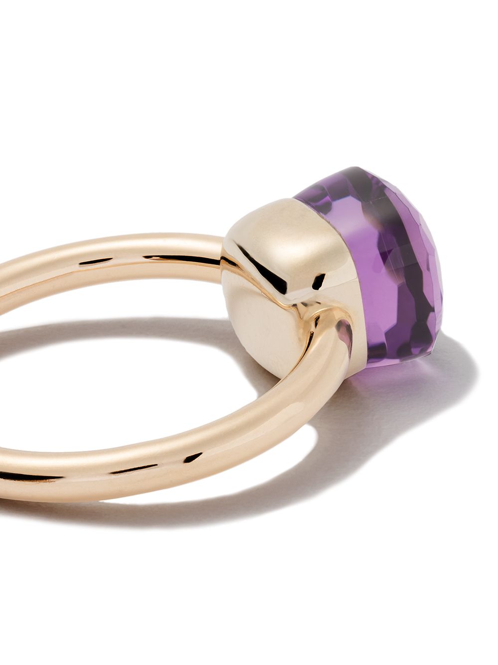 Shop Pomellato 18kt Rose & White Gold Small Nudo Amethyst Ring In Violet
