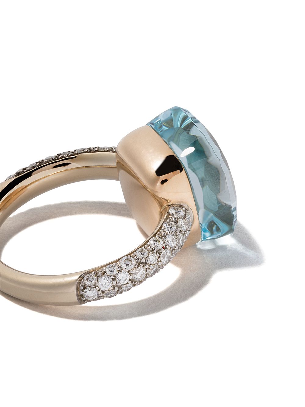 фото Pomellato 18kt rose & white gold small nudo topaz & diamond ring