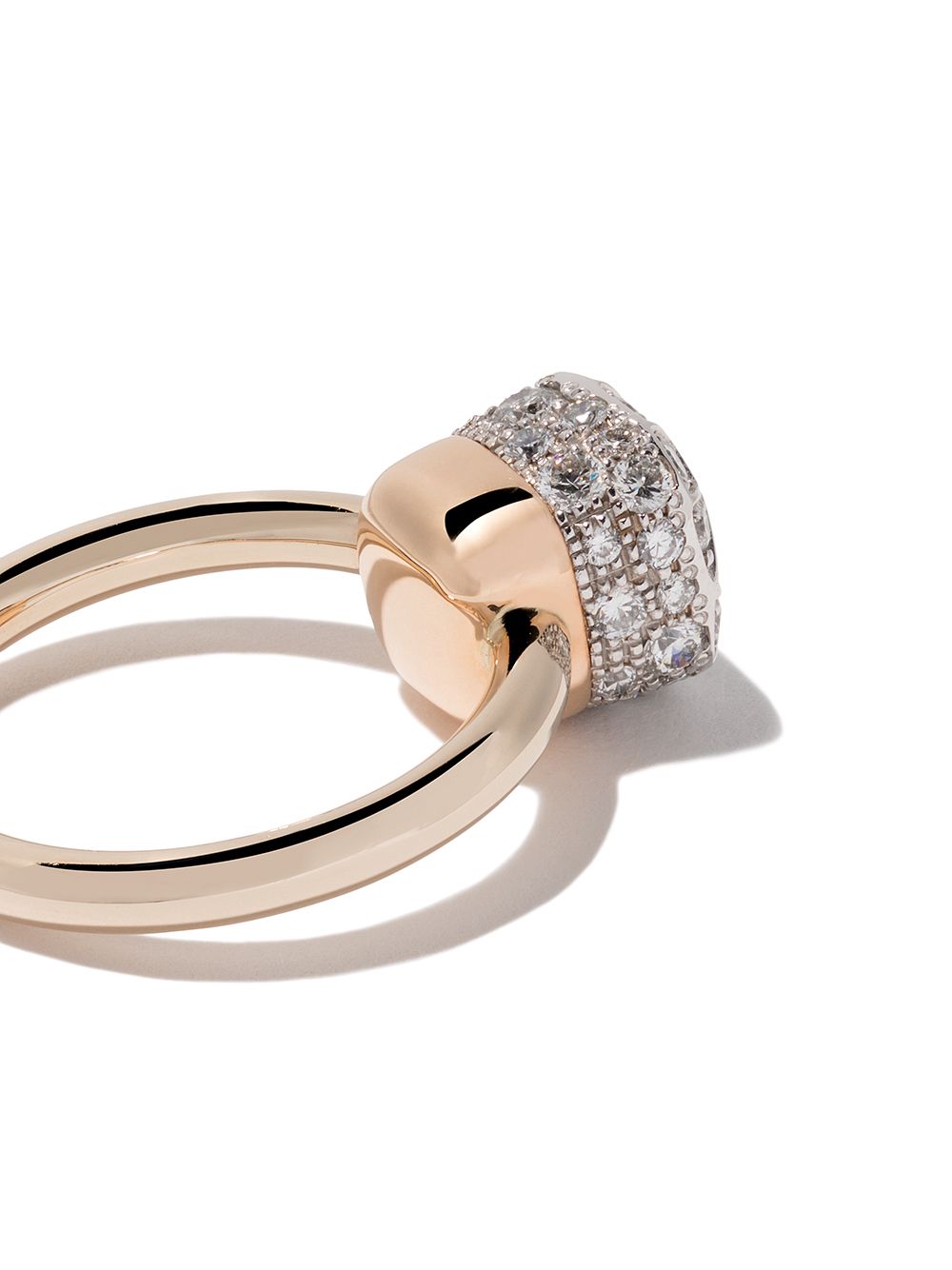 Shop Pomellato 18kt Rose And White Gold Nudo Solitaire Diamond Ring