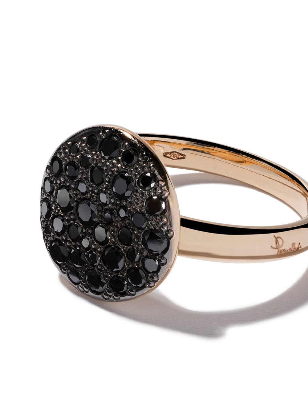 фото Pomellato 18kt rose gold sabbia black diamond ring