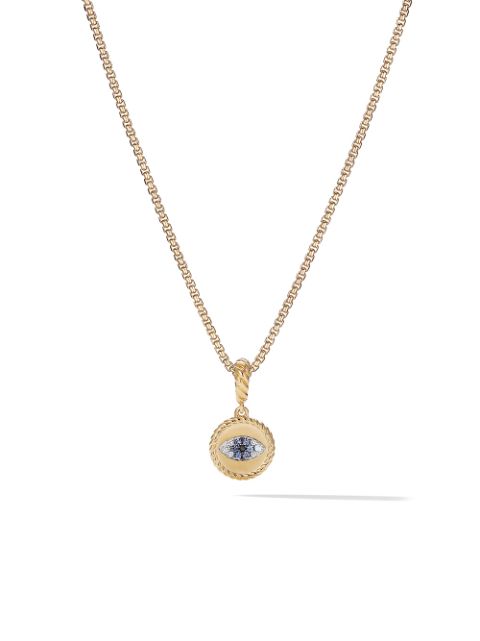 David Yurman 18kt yellow gold Evil Eye sapphire and diamond amulet