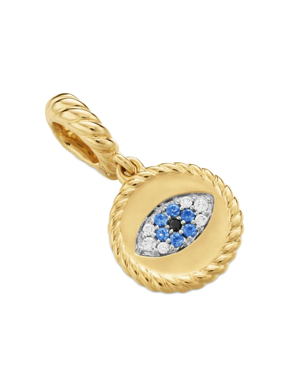 18kt Yellow Gold Evil Eye Sapphire And Diamond Amulet (18.8mm)