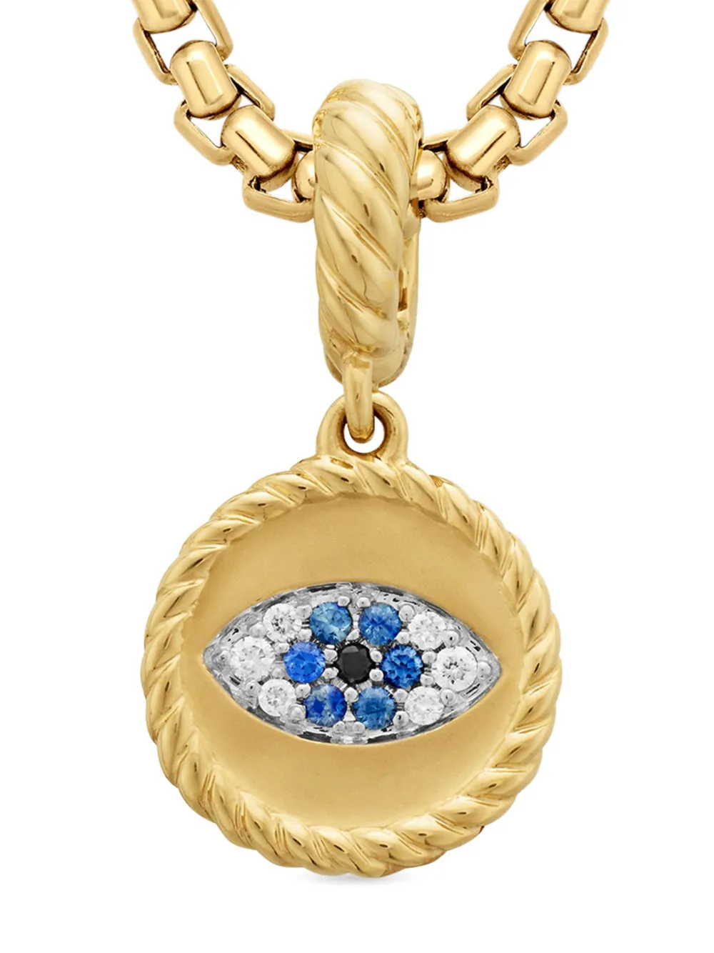 18kt Yellow Gold Evil Eye Sapphire And Diamond Amulet (18.8mm)